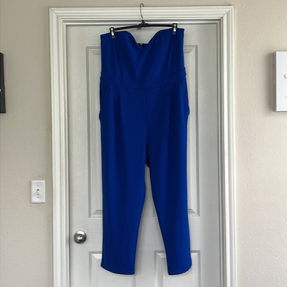NWT express royal blue jumpsuit with pockets!!!